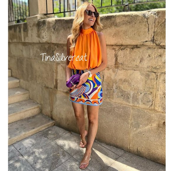 BLOGGER'S FAVE! Zara Multicolor Print Short Skirt NWT - Picture 13 of 17